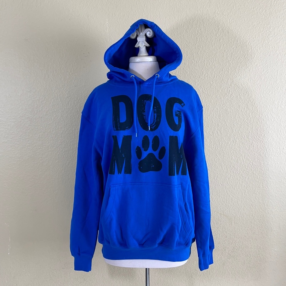 Lane Seven Blue Dog Mom Hoody Medium